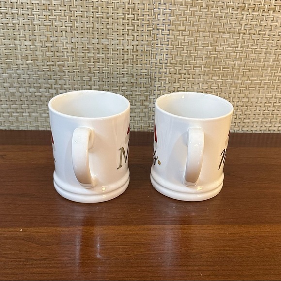 🎄Set of 2 Mr. & Mrs. Stoneware Santa Hat Christmas Mugs 16oz Coffee Cups - Picture 2 of 11